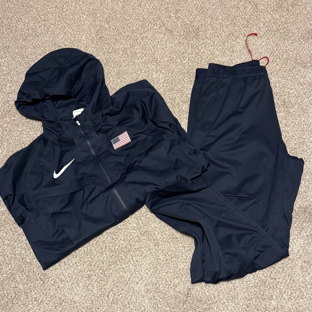 Navy Rainproof Team USA Track Suit